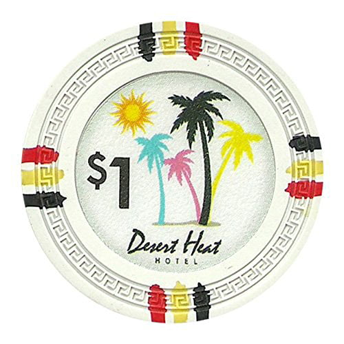 Desert Heat 13.5g Poker Chips $100 Heavy Weight Clay Composite 50-pack 