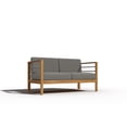 thumbnail image 2 of Curated Maison Leon 3-Person Teak Outdoor Sofa with Charcoal Cushions, 2 of 8