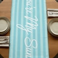 thumbnail image 5 of Table Runners 108 Inches Long Dress Scarves, Sunflower Farmhouse Coffee/Dining/Kitchen Table Runner for Living Room, Yellow Summer Botanical Blue Striped Farmhouse 13x108 Inch, 5 of 9