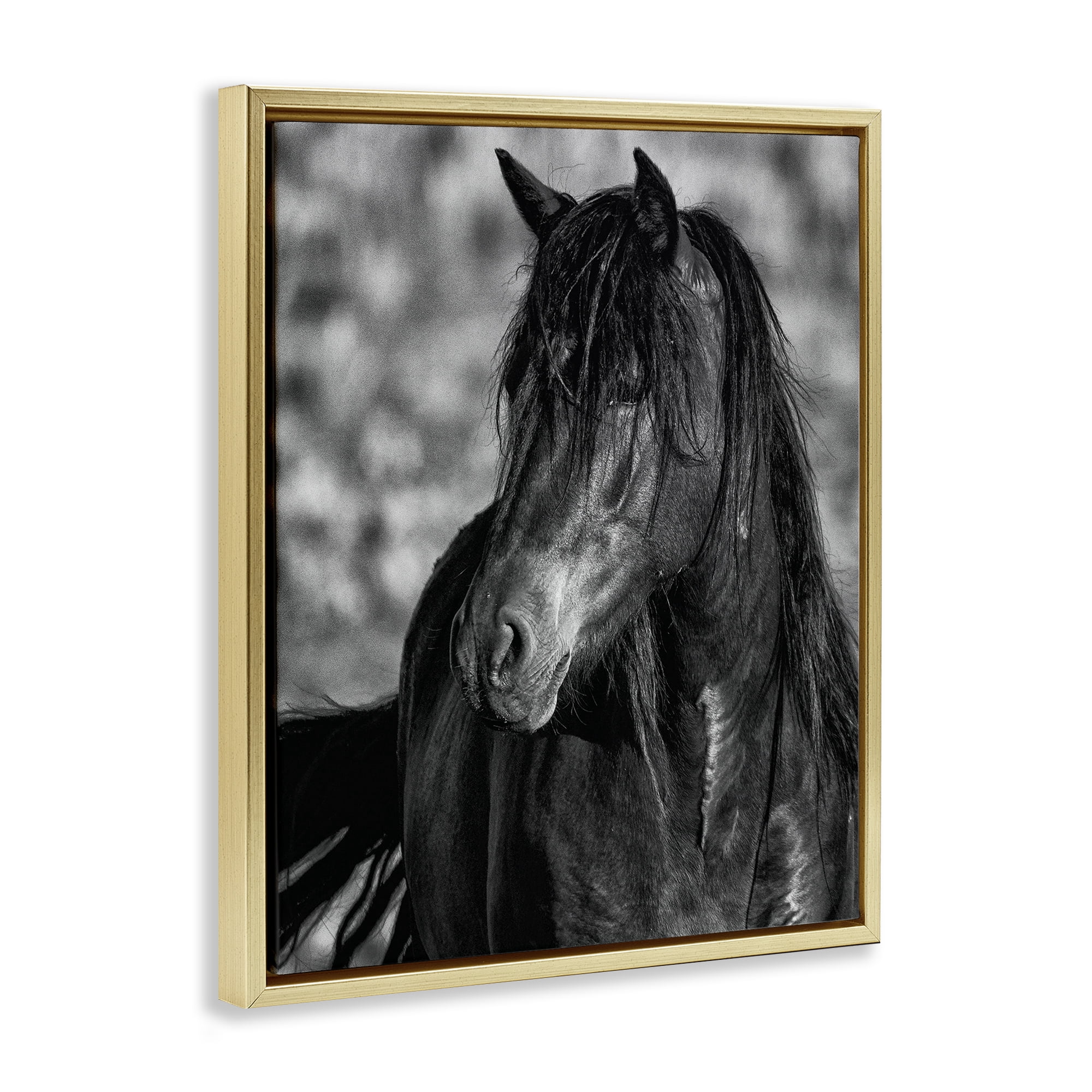 Stupell Industries Beauty In Black Gold Framed Floater Canvas Wall Art, design by Tim West