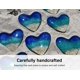 thumbnail image 5 of Corazón de bolsillo de vidrio para playa, adorno de corazón de vidrio oceánico hecho a mano con fusión de mar natural, ficha de bolsillo de corazón de vidrio fusionado, mini ficha linda y duradera con, 5 of 6
