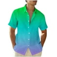 thumbnail image 1 of Chemises pour Hommes, Chemise à Manches Courtes à Col Rabattu Dégradé Mode Décontractée pour Hommes, 1 of 4