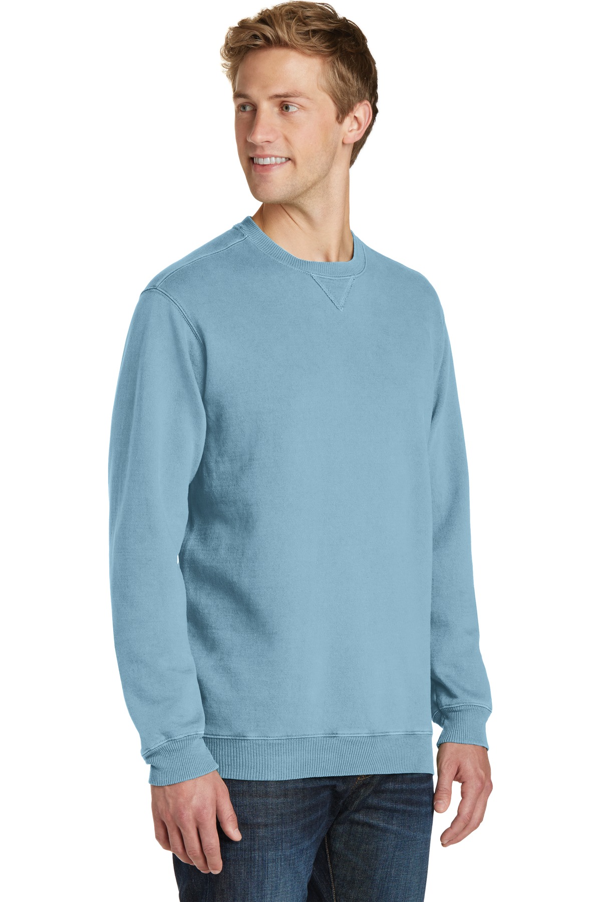 Port & Company Pigment Dyed Crewneck Sweatshirt-XL (Tidal Wave