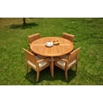 thumbnail image 5 of Grade-A Teak Dining Set: 4 Seater 5 Pc: 52" Round Table And 4 Lagos Arm Chairs Outdoor Patio WholesaleTeak #WMLGk, 5 of 5