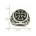 thumbnail image 2 of Bague en Acier Inoxydable Vieilli pour Hommes avec Croix, 2 of 4
