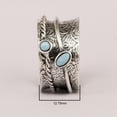 thumbnail image 5 of Larimar Dual Band 925 Sterling Silver Spinner Women Wedding Ring US-8.5, 5 of 6