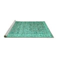 thumbnail image 2 of Ahgly Company Machine Washable Indoor Round Persian Turquoise Blue Traditional Area Rugs, 6' Round, 2 of 4