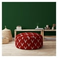 thumbnail image 4 of HomeRoots 24" Red And White Cotton Round Stag Pouf Cover, 4 of 6
