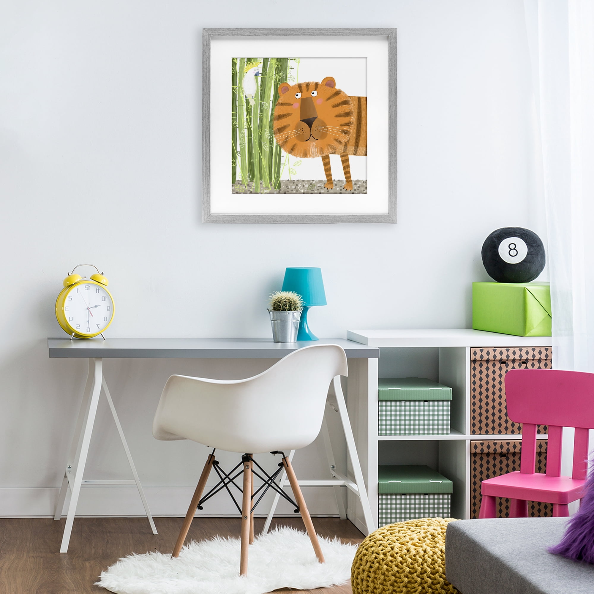 Stupell Industries Bamboo Trees & Tiger Gray Framed Print Under Glass, design by Carla Daly