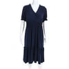 Pre-owned|Michael Michael Kors Womens Short Sleeve V Neck Tier Midi Dress Blue Size L