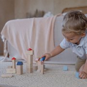 PlanToys® Creative Blocks Wooden Montessori Building and Imagination Toy in Orchard Shade | Fine Motor, Spatial Reasoning and Early STEM Learning Activity | Eco Friendly Open Ended Play Set