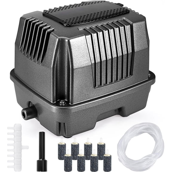 Linear Air Pond Pump, 855 GPH, Pond Aerators for Outdoor, Up to 10000 Gallons, with 8 Pcs Air Stones, for Fish Tank Koi Aquarium