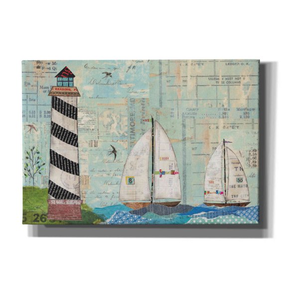 Epic Graffiti 'At the Regatta Coastal Lighthouse' by Courtney Prahl, Canvas Wall Art, 26"x18"