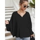 thumbnail image 3 of Las mujeres Batwing manga blusa atada O cuello camisas sueltas MABOTO Jerseys de mujer, 3 of 7