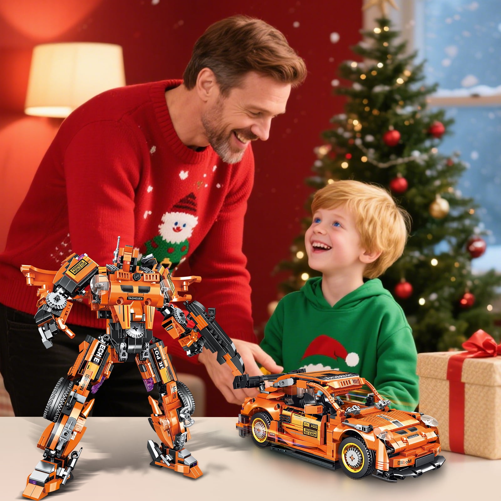 2 in 1 Transforming Mech Robot Building Toy Set, Compatible with Lego Car, 830 PCS Racing Car Building Blocks Kit for Adults, Construction Truck Vehicle Educational Gift Toy for Teens Boys 14+