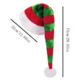 thumbnail image 3 of Christmas Elf Hat, Red Green Striped Plush Santa Hat with White Pom Pom, Long Droopy Xmas Party Costume Accessory for Adults and Kids, Holiday Gift, 3 of 5