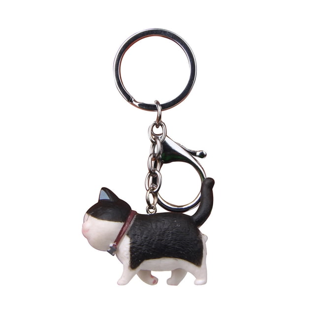 Flmtop Mini Mignon Modèle de Chat Chubby Jouet Suspendu Porte-Clés Pendentif de Sac