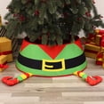 thumbnail image 3 of Christmas Tree Collar 30 Inch 3D Elf Feet Non-woven Polka Dots Red Christmas Tree Skirt Xmas Tree Ring Foldable Stand Base Cover, 3 of 3