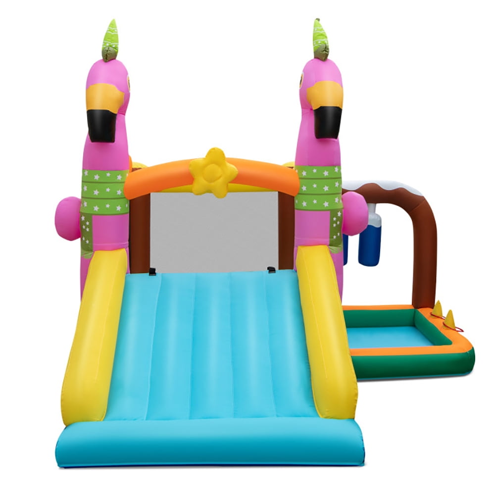 Aimee Lii 7-in-1 Flamingo Inflatable Bounce House with Slide without Blower, Playhouse for Kids Outdoor Aimee Lii 7-in-1 Flamingo Inflatable Bounce House with Slide without Blower, Playhouse for Kids Outdoor