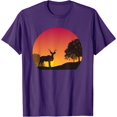 thumbnail image 1 of Cool Deer Looking at Sunset Forrest Hiking Men Women Kids T-Shirt, 1 of 1