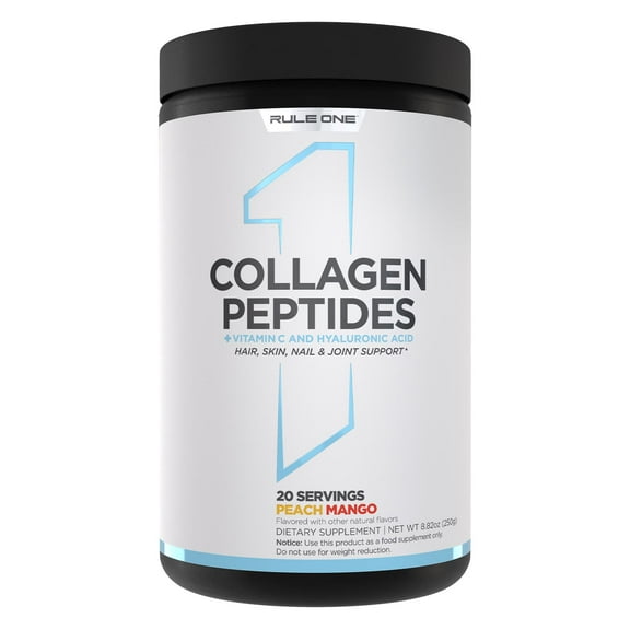 RULE 1 Collagen Peptides 28 serv Peach Mango Hydrolyzed Collagen Peptides 336g