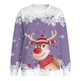 thumbnail image 4 of Futezty Christmas Sweatshirts for Women Funny Long Sleeve Xmas Tree Snowman Reindeer Lightweight Tunic Pullover Tops, 4 of 6