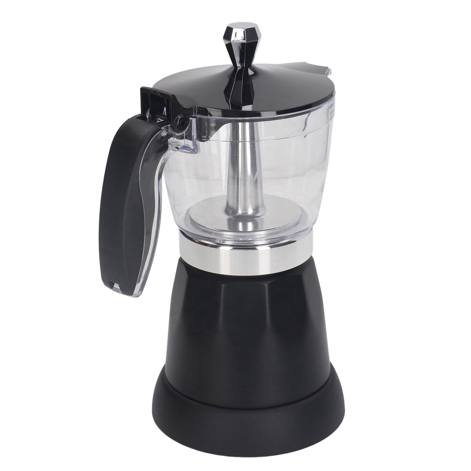 LAZIOEGR 6 Cup 300ML Electric Espresso Maker, Portable Transparent Top Italian Coffee Pot Machine, Aluminum Boiler, 220-240V EU Plug, Ideal for Home Kitchen and Office Use