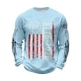 thumbnail image 3 of Men's 1776-2026 Patriotic Knit Long Sleeve T Shirts USA Flag Graphic Casual Comfortable Tees Independence Day Anniversary Tops,Light Blue,2XL, 3 of 8