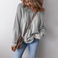 thumbnail image 2 of Zysthvn Fall Womens Sweatshirts Pullover Loose Fit Casual Long Sleeve Crewneck Solid Sweatshirts for Women Soft Tops, 2 of 6