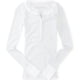 thumbnail image 1 of Camiseta henley de punto brillante Aeropostale para mujer color blanco talla mediana, 1 of 1