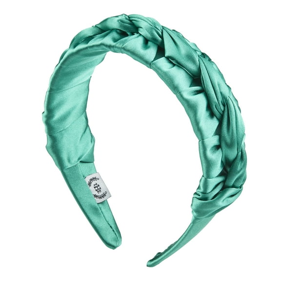 The Home Edit Braided Satin Headband, Vibrant Green