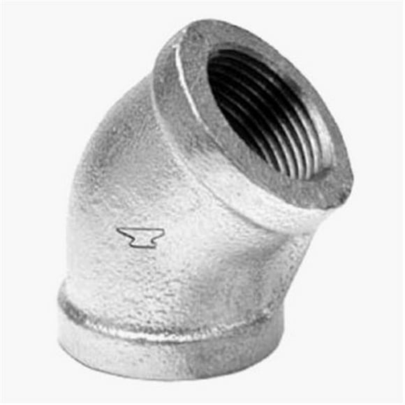 8700126603 Raccord de Tuyau en Fer Malléable de 0,5 Po Galvanisé Coude à 45 Degrés