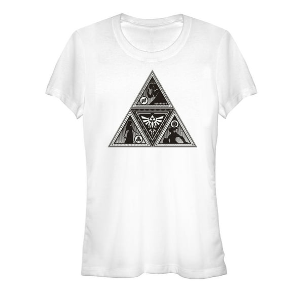 Junior's Nintendo Legend of Zelda Triforce Silhouette  Graphic Tee White Large