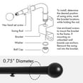 thumbnail image 4 of Meriville 14"-24" Swing Arm Curtain Rod, 3/4" Diameter, Black, 2 pieces, 4 of 7