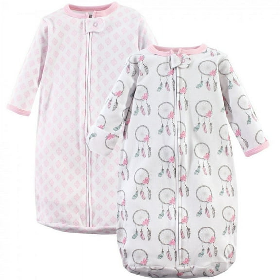 Hudson Baby Infant Girl Cotton Long-Sleeve Wearable Sleeping Bag, Sack, Blanket, Dream Catcher, 0-3 Months