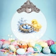 thumbnail image 1 of Uuiauoio Glass Easter Ornament 2D Flat Pendant with Bunny Egg Designs for Tree Gift Basket Filler Holiday Party Decorations Keepsake, 1 of 5