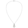thumbnail image 3 of Vintage Iridescent Oval White Shell Marcasite Frame Sterling Silver Necklace, 3 of 6