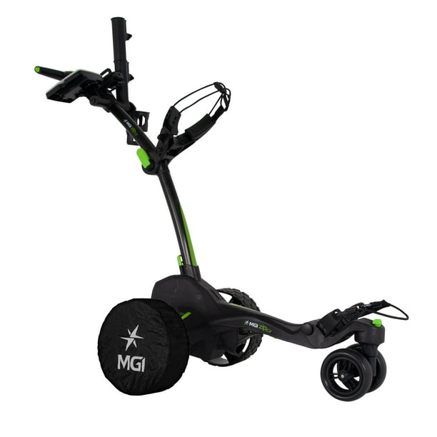 MGI Zip X5 Electric Golf Push Cart Swivel Wheel Caddie with Accessories