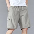 thumbnail image 6 of Kakii Men's Cargo Shorts, 5-Inch Inseam Utility Shorts with Multiple Zipper Pockets & Elastic Waist, Casual Shorts, 6 of 7
