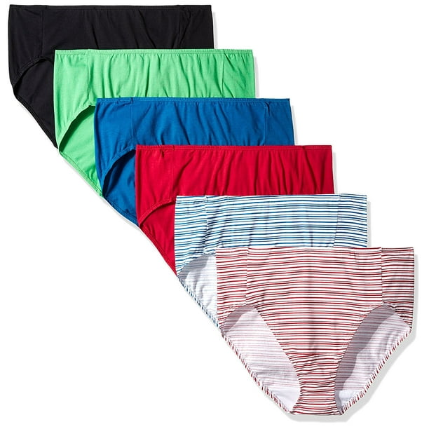 Fruit of the Loom Women's 6 Pack Comfort Covered Waistband Hi-Cut ...
