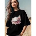 thumbnail image 3 of Camiseta de mujer, camisetas de manga corta, camisetas casuales, sombreros de vaquero blancos, camiseta de cuello redondo para mujer, 3 of 8