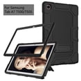 thumbnail image 3 of Galaxy Tab A7 10.4 Case 2020 SM-T500, Heavy Duty Rugged Case Hybrid Shockproof Protective Cover with Kickstand for Samsung Galaxy Tab A7 10.4 Inch SM-T500/SM-T505/SM-T507 Model, Black, 3 of 6