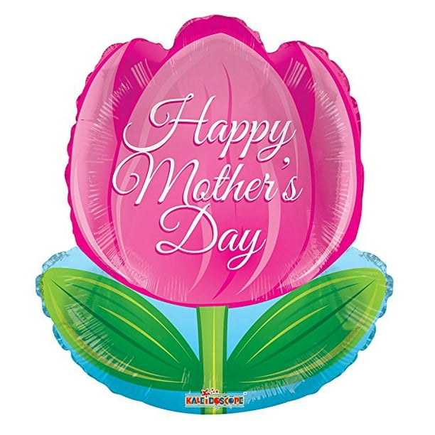 Happy Mother's Day Tulip Shaped Mylar Balloon Bulk (5 Pack