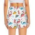 thumbnail image 2 of Lsque Dinosaur Printed Women's Running Shorts with Liner Pockets,Elastic Quick Dry Workout Athletic Gym Yoga Shorts,Womens High Waist Shorts-Small, 2 of 9