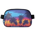 thumbnail image 1 of Boho Tropical Paradise Belt Bag – Colorful Palm Tree Fanny Pack with Hawaii Island Aesthetic, 1 of 4