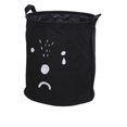 thumbnail image 1 of Cesto plegable impermeable para la colada, gran capacidad, algodón, lino, artículos diversos para niños, bolsa de estilo bonito, organización Almacenamiento y organización del hogar Negro/L Billuyoard HA082397-06, 1 of 6