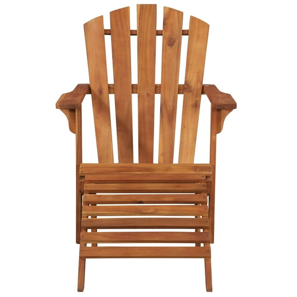 HERCHR Garden Adirondack Chair with Footrest Solid Acacia