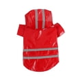 thumbnail image 1 of Impermeable con capucha y tiras reflectantes de PU para mascotas, a la moda para temporada de lluvias, impermeable para perros grandes, impermeable para perros pequeños de peluche, 1 of 1