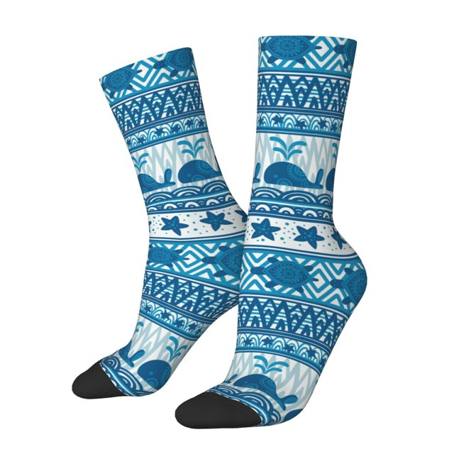 Balery Sea Underwater Animals Calcetas Largas con Estampado para Hombre y Mujer – Suaves y Transpirables, Talla Única (US 5-11)