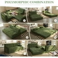thumbnail image 4 of 81.5'' Sofa Bed Convertible Sleeper Sofa, Akaber Oversized Pull Out Couch with Fixed-Shape Frame, 2 Pillows, Corduroy Plush Lounge for Living Room, 4 of 7